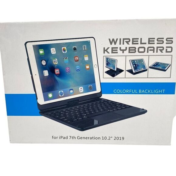 Colorful Backlight Rotating Wireless Keyboard Case - Picture 2 of 7